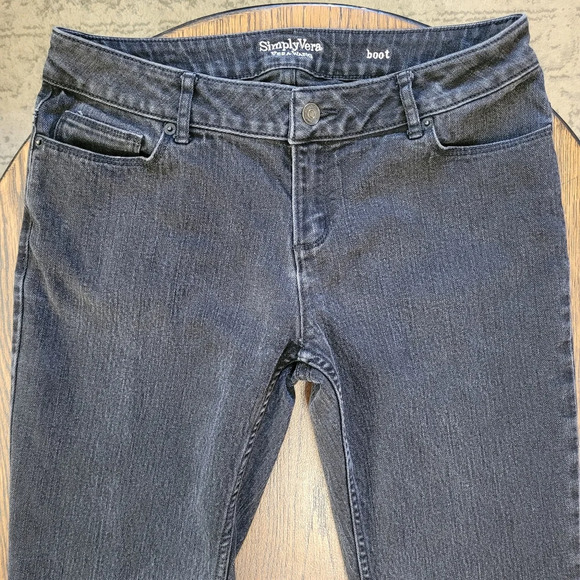 Simply Vera Vera Wang Faded Black Mid-rise Bootcut Jeans Size Women's 8 - Picture 3 of 11